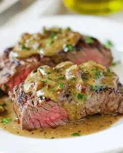 Quick and Easy Broiled Steak With Mustard Sauce