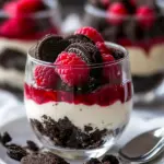 Raspberry Oreo No Bake Cheesecake Parfaits