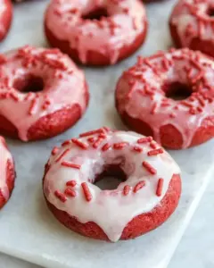 Red Velvet Donuts with Glaze