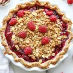 Rhubarb and Raspberry Pie With Oatmeal Crumble