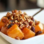 Roasted Yams with Honey Walnuts Raisins