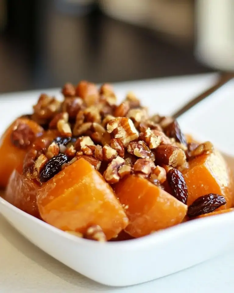 Roasted Yams with Honey Walnuts Raisins