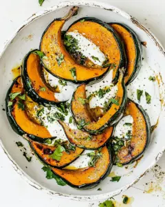 Roasted Pumpkin with Chilli Yoghurt and Coriander Sauce