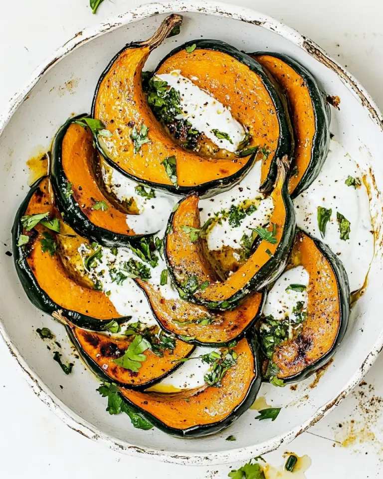 Roasted Pumpkin with Chilli Yoghurt and Coriander Sauce