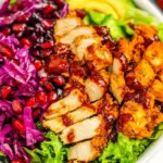 Rotisserie Chicken Buddha Bowl with Sweet Pomegranate Sauce