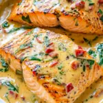 Salmon in Roasted Pepper Sauce