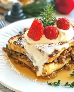 Sausage Cream Cheese Stuffed French Toast
