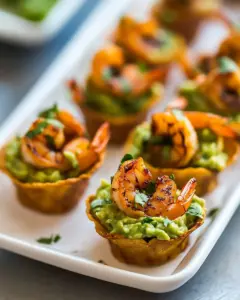 Skinny Mini Shrimp Guacamole Bites