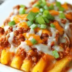 Sloppy Joe Sweet Potato Cheese Fries