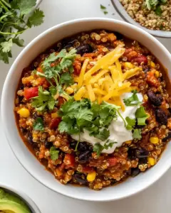 Slow Cooker Bean Quinoa Chili