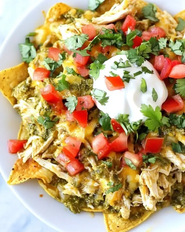 Slow Cooker Chicken Chile Verde Nachos
