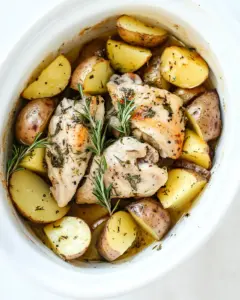 Slow Cooker Garlic Butter Chicken and Potatoes