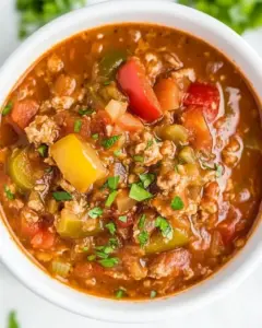 Slow Cooker Stuffed Pepper Soup