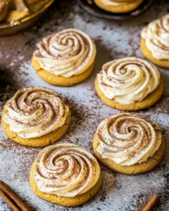 Soft Pumpkin Sugar Cookies with Cinnamon Brown Butter Frosting