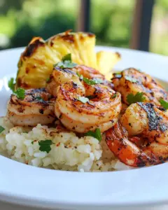 Spicy Shrimp with Grilled Pineapple