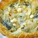 Spinach Feta and Pine Nut Phyllo Tart