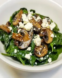 Spinach Salad with Mushrooms and Feta