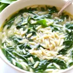 Spinach Stracciatella Soup with Orzo