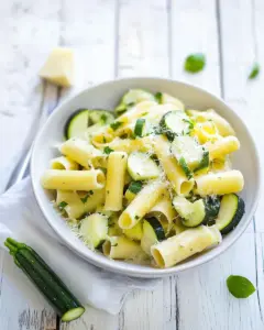 Spring Onion and Zucchini Rigatoni