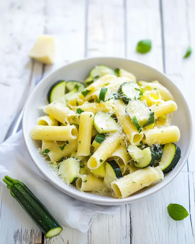 Spring Onion and Zucchini Rigatoni