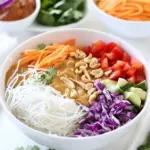 Spring Roll Bowl with Peanut Sauce