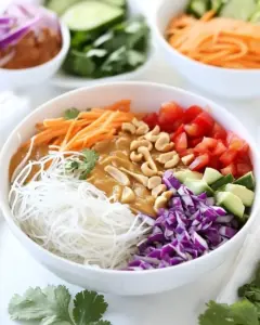 Spring Roll Bowl with Peanut Sauce