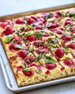 Strawberry Basil Focaccia Bread