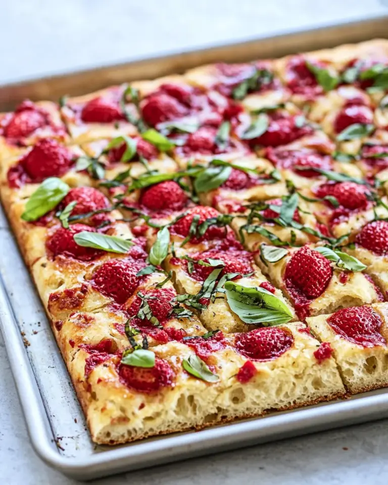 Strawberry Basil Focaccia Bread