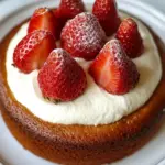 Strawberry Buttermilk Cake with Preserved Whole Strawberries
