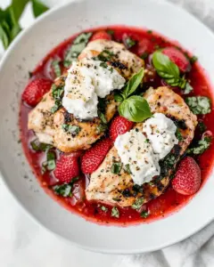 Strawberry Chicken with Goat Cheese