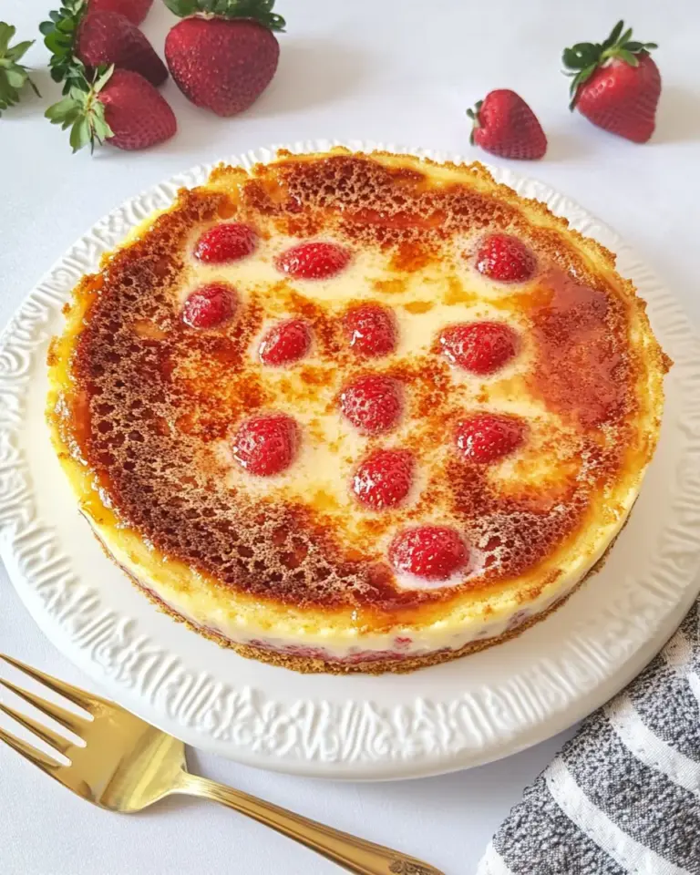 Strawberry Crème Brûlée Cake