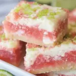 Strawberry Lime White Chocolate Gooey Bars
