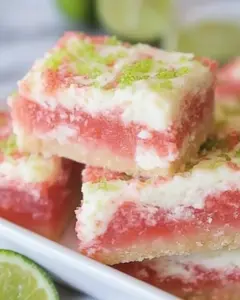 Strawberry Lime White Chocolate Gooey Bars