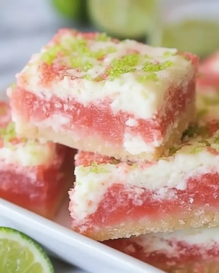 Strawberry Lime White Chocolate Gooey Bars