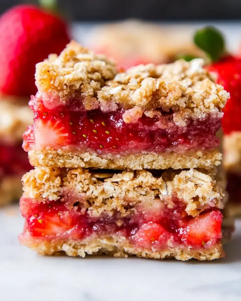 Strawberry Oatmeal Crumble Bars