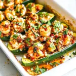 Stuffed Zucchini Boats with Cilantro Lime Shrimp