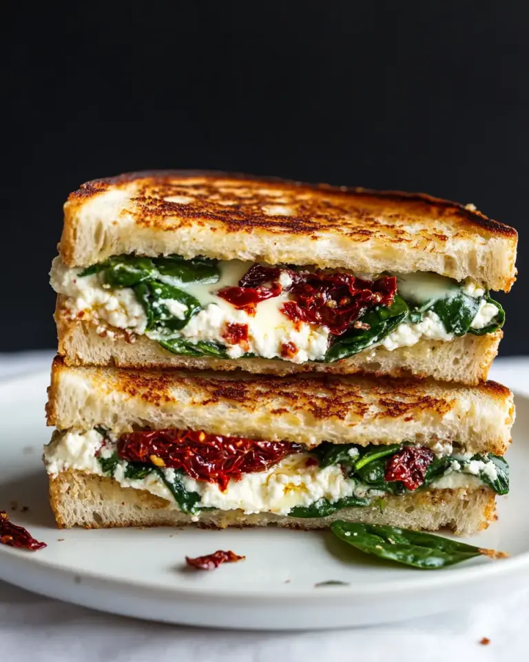 Sun Dried Tomato Spinach and Ricotta Grilled Cheese