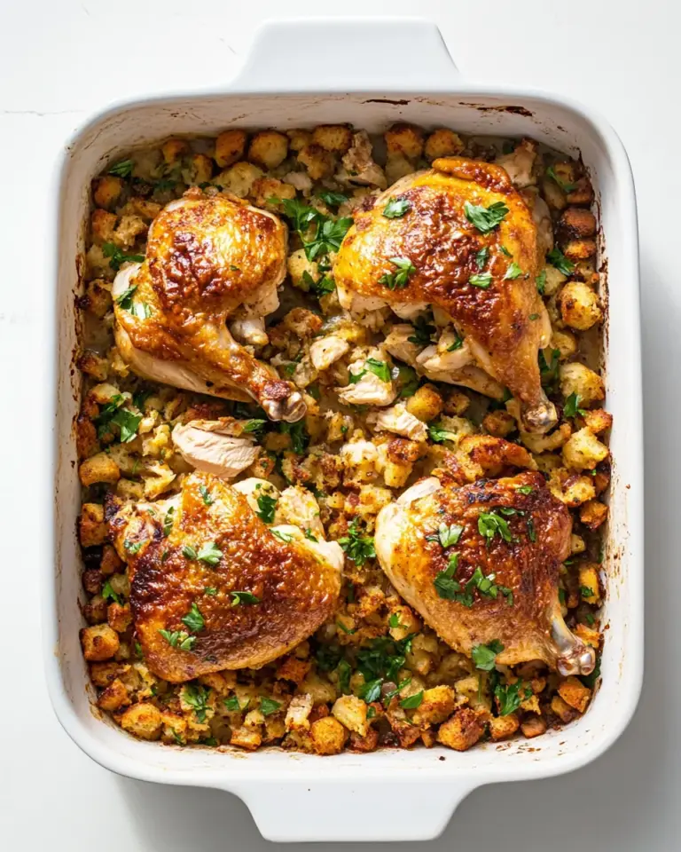 Thanksgiving Chicken and Stuffing Bake