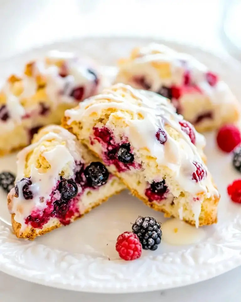 Glazed Mixed Berry Scones