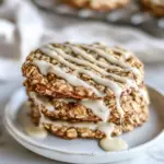 Thin and Chewy Spiced Oatmeal Cookies with Brown Butter Icing