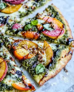 Toasted Walnut Pesto and Caramelized Nectarine Pizza