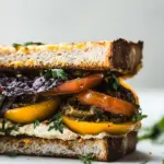 Tomato Sandwich with Olive Tapenade and Hummus