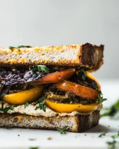 Tomato Sandwich with Olive Tapenade and Hummus