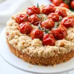 Vanilla Cornmeal Crumb Cake with Candied Cherry Tomatoes