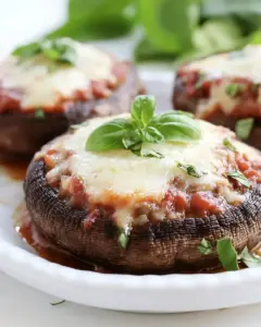Veggie Lasagna Stuffobello Mushrooms