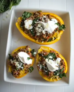 Veggie Spaghetti Squash Boats