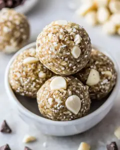White Chocolate Macadamia Nut Energy Balls