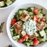 Zaatar Baked Chicken Bowls with Cucumber Salad and Kefir Raita